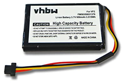 vhbw Akku kompatibel mit Tomtom Start 50, Go Live 825 Europe GPS Navigation Navi (950 mAh, 3,7 V, Li-Ion)