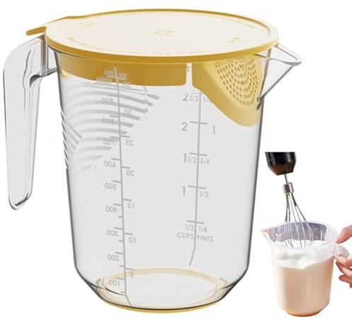TocaFeank Tazas medidoras para líquidos, Taza medidora,Jarra para cocinar con asa y báscula - Vaso medidor de cocina fác de leer para hornear, hacer harina y cocinar