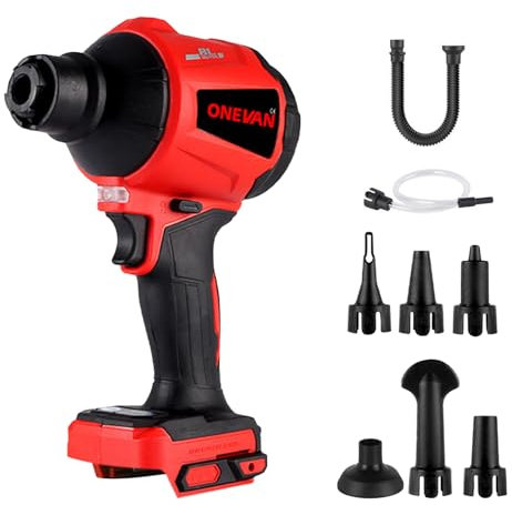 ONEVAN Souffleur de Feuilles sans Fil brushless, 1500w Souffleur à Batterie avec 2x3.0Ah Batteries et Chargeur, 2 en 1 Souffleur à poussière Portable, Vitesse Variable, pour Le dépoussiérage