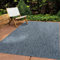 In & Outdoor Teppich Wetterfest Wohnzimmer Balkon Küchenteppich Terrassenteppich Flachgewebe Sisaloptik Meliert Einfarbig blau 200x280 cm