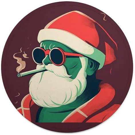 Rundes Strandtuch, Raucher, Weihnachtsmann, bedruckte Reisedecke, personalisierte Decke, Yoga-Decke, Mikrofaser, Strandtuch, dicke Tischdecke, Unisex