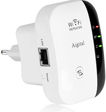 WLAN Verstärker Repeater 300 Mbit/s 2.4 GHz, WiFi Extender Booster mit LAN Port und WPS-Funktion,AP Modus, Internet Verstaerker kompatibel zu Allen WLAN Geräten