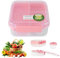 ZONJIE Bento Box, 1250ML Lunchbox Salad Lunch Container to Go with Compartment Tray,Bento Lunch Box Salad Bowl with Dressing Container,Meal Prep to Go Containers for Food Fruit Snack Sandwich