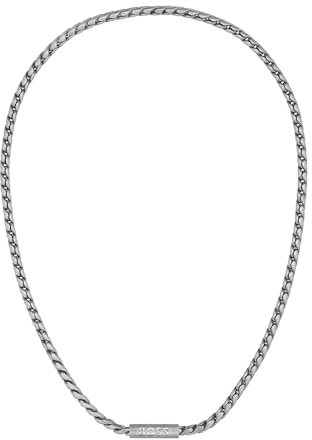 BOSS Jewelry Collana e Bracciale a Catena da Uomo Collezione DORAN in Acciaio Inossidabile con una Placca Incisa