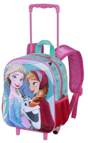 Disney La Reine des Neiges 2 (Frozen 2) Family-Sac à dos 3D à Roulettes Petit, Bleu, 26 x 34 cm, Capacité 7 L
