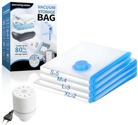 Sacs à linge sous vide TONZACK 14 sacs de vêtements de voyage (2 extra grands, 3 grands, 4 moyens, 5 petits) pour ranger vêtements, oreillers