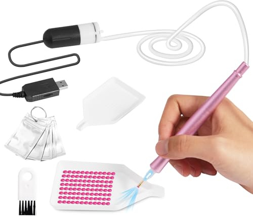 Electric Diamond Painting Pen - Vacuum Diamond Art Pens with Storage Tray, Ergonomic Diamond Art Accessories for Adults and Kids, Long-Lasting Diamond Painting Tools for Precise Crafting