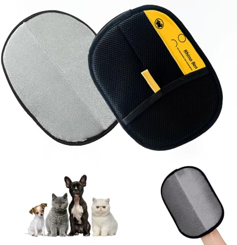 Yoedge 2 Guanti Spessi per la depilazione per Cani e Gatti, antistatici, riutilizzabili, per la Cura dei peli su Entrambi i Lati, per la Cura del Pelo Durante Il Bagno