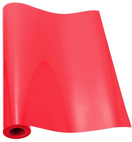 NUOBESTY Pellicola Termoadesiva Fai da Te Rosso, Vinile Autoadesivo per Magliette e Borse, Resistente e Morbida per Decorazioni Tessili Personalizzate