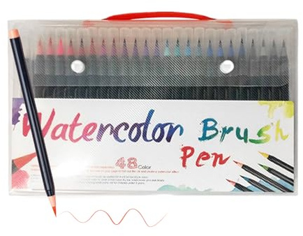 Generisch Lápices de acuarela, lápices para colorear con punta de pincel, material de dibujo para enseñanza, escuela, niños, manualidades, proyectos creativos y accesorios de pintura