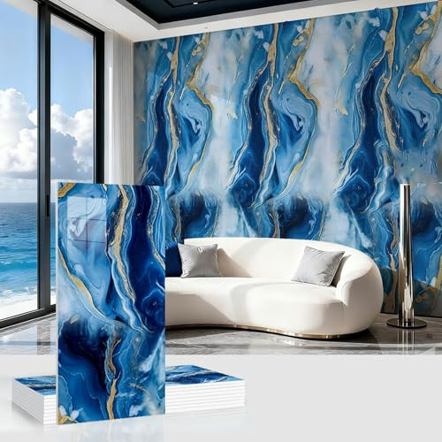 Zeihyeurus Pannelli PVC Effetto Marmo,Pannelli da Parete Design Marmo,Rivestimento Murale Aspetto Marmo,Facile da Installare,Resistente All'Abrasione E Ai Graffi,per Cucina E Bagno