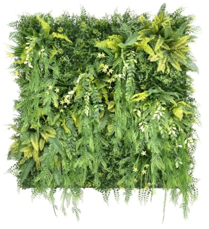 Ark Mat Artificial Plant Flower Living Wall Panels Realistic Indoor/Outdoor Garden 100cm x 100cm Home, Office, Cafe, Shop, Salon, Wedding (Fernhaven)