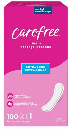 Liners, Extra Long, Unscented, 100 Liners, Carefree
