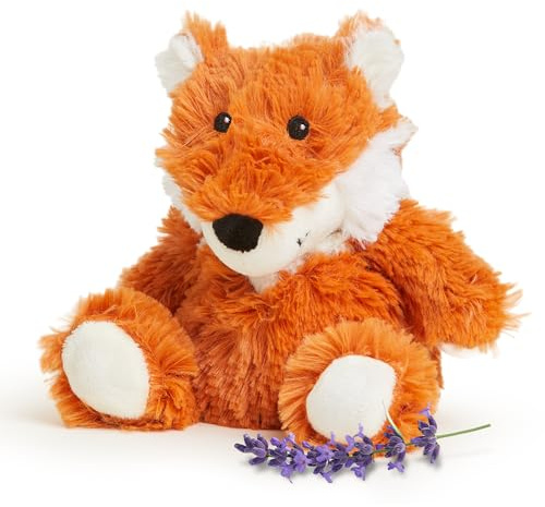 warmies Junior Microwavable & Weighted Stuffed Animals, Fox - Heated Stuffed Animal Plushie for Warmth & Comfort - Cute Soft Plush Toys for Adults & Children (Boys, Girls, Babies & Toddlers)