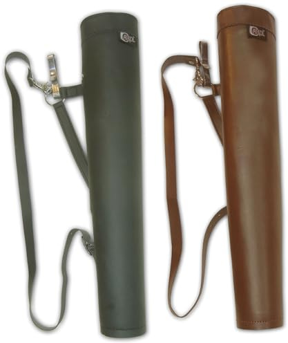 CarolUSA Archery, Hunting Outdoor Indoor Sports, Recurve/Compound/Longbow Traditional Faux Leather Dual Use Shoulder Back & Hip Side Arrow Holder, Quiver, Bag (Brown)
