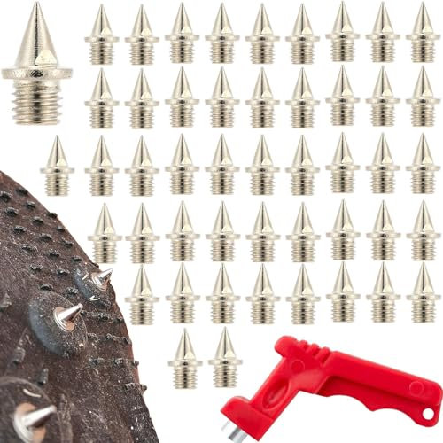 50 stycken spikspikar 5 mm, spikar, ersättningspikar, stålspikspikar, sportskor spikar, friidrott spikar, ersättning, med spike skiftnyckel för spårskor, långhoppning, löpning, vandring, hoppning