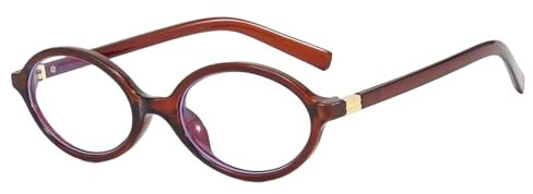 Saituo Home Occhiali Luce Blu Retrò Occhiali Anti Luce Blu da Riposo Donna Riposanti Senza Gradazione Ovali Donna Anti-Fatica(marrone)