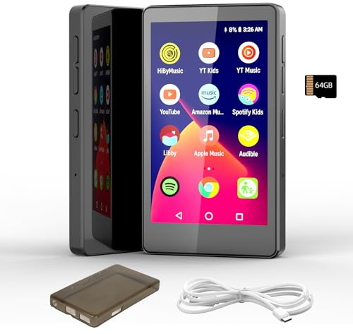 MP3 Player with 80GB TF Card, Bluetooth 5.4 Lossless Sound Audio Player,4 Touch Screen Portable Music Player with Speaker, Voice Recorder