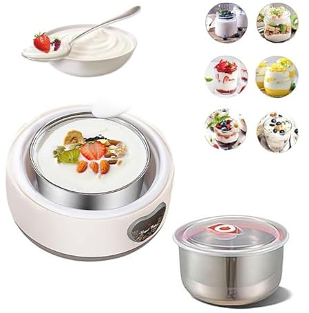 Cowenhey Yogurt Maker, Automatic Digital Yoghurt Maker Machine with 5 Glass Jars 42 Ozs, with Constant Temperature Control for Home Organic Yogurt, Cheese, Fruit Wine (No Cups)