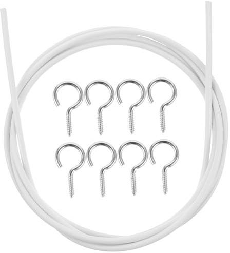 BATHVEVE 2 Juegos Sistema de Riel de Cortina con Cable de Suspensión Kit de Accesorios para Ventanas de Baño Flexible y Duradero para Cortinas y