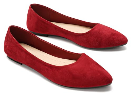 GLAMORA Ballerine piatte da donna, eleganti e confortevoli, tipo mocassino con punta sottile e suola antiscivolo, ideali per matrimonio, comunione, ufficio, lavoro o uso quotidiano urbano e formale