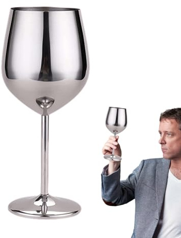 Vinmugg i rostfritt stål, vinglas i metall, rostfritt stål, galvaniserad tumlare för bar, familj, restaurang och hotell