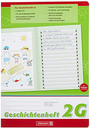BRUNNEN Geschichtenheft | A4, Lineatur 2G, 16 Blatt, grün