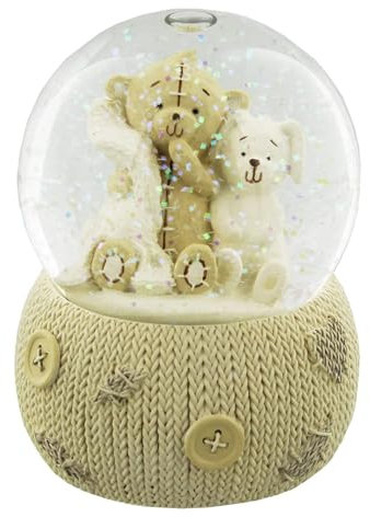 Button Corner Teddy Resin Snow Globe in Gift Box