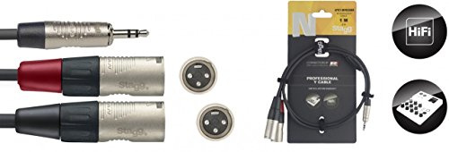 Stagg 21380 1 m Audio Splitter Y Cable - Black