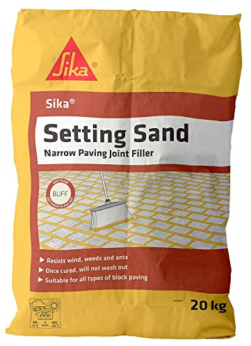Sika Setting Sand – Ideal For Filling Narrow Paving Joints – Resists Weeds – Sets Hard – Moisture Curing – Buff – 20kg