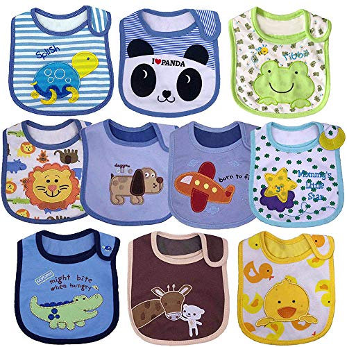 Yafane Baby Lätzchen Wasserdicht Weich 10er aus Baumwolle Halstücher Sabberlätzchen Spucktücher Baby für Baby Jungen und Mädchen Kleinkinder
