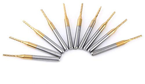 Skaftfräs hårdmetall, 10 stycken 1,5 mm skär skaftfräs CNC P-CB gravyr bit volframbeläggning 1/8 tum skaft