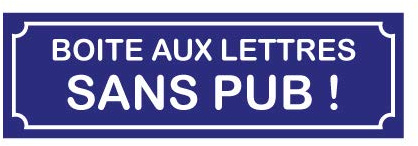 Lot de 2 Adhésifs Boîte Aux Lettres Sans Pub - Dimensions 80 x 25 mm - Protection Anti-UV