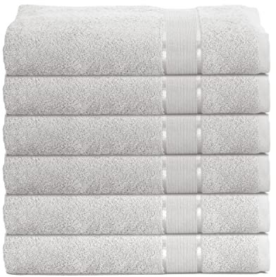 Mixibaby 6er Handtuchset Handtuch Handtücher 50cm x 100cm Frottee 100% Baumwolle 500g/qm, Farbe:Grau