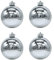 DARO DEKO Weihnachts-Kugel XXL Ø 20cm - 4 Stück Silber glänzend