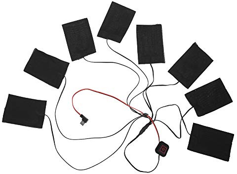 Giacca riscaldata invernale Gilet in fibra di metallo Cuscinetti riscaldanti USB Abbigliamento caldo elettrico Kit 8 in 1, 3 regolazioni della temperaturakit riscaldante usb