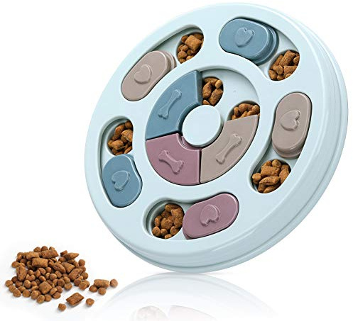 DR CATCH Dog Puzzle,Dogs Food Toys for IQ Training & Mental Enrichment,Dog Treat Puzzle(Blue)