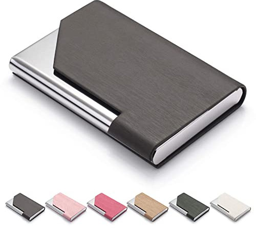 FACATH Visitenkartenhalter für Frauen und Männer, Visitenkartenetui - PU Leder Visitenkartenetui Kreditkartenetui Ausweisetui/Brieftaschentasche Visitenkartenhalter mit Magnetverschluss (Schwarz)