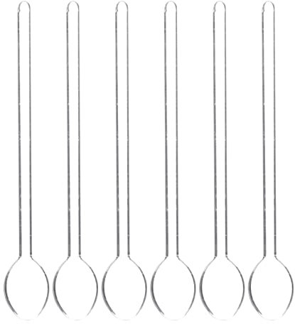 Angoily Cuillere a Cafe, Cuillere a Dessert, CuillèRe Longue En Verre Transparent Set De 6 CuillèRes À Café IdéAles Pour MéLanger Des Boissons Chaudes Et Desserts, Plastique 14.20 Cm
