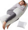 Bedding Home Back Support Bamboo Bolster Pillow 3ft | Hollow Fiber Filled Bamboo Pillows | Luxury Pregnancy Pillow Side Sleeper Body Pillows | Removable Cover Bed Bolster (3ft)