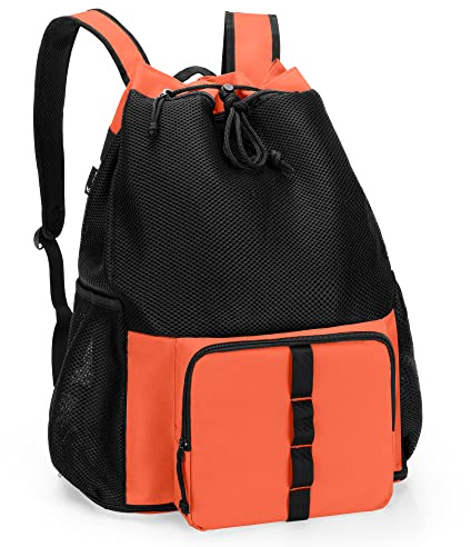 Fasrom Mochila de playa de malla con fondo de cremallera, mochila de gimnasio para nadar, playa y piscina (Patente Pendiente), Naranja