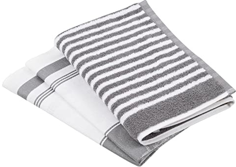 Ross 3er Küchenhandtuch Set 1960+918 Silber, 2X Geschirrtuch 50x70 cm + 1x Küchenfrottiertuch 50x50 cm