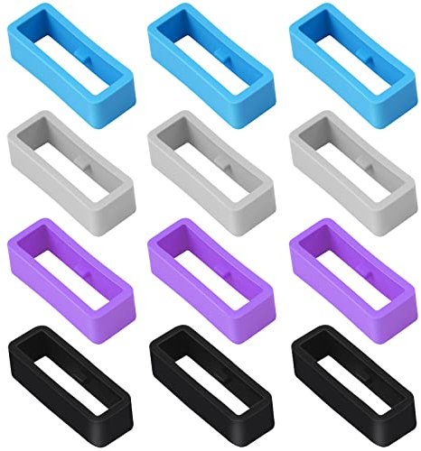 Vicloon Passante per Cinturino, 12Pcs Passante Cinturino Orologio in Silicone, Anelli di Sicurezza di Ricambio per Cinturino dell'orologio, Anelli di Fissaggio per Orologi Accessori, 18mm