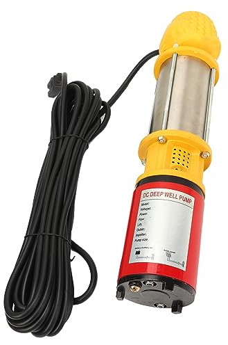 Fockety Pompa sommersa Solare del pozzo di CC 48V, Shell dell'Acciaio Inossidabile 400W 6m³/H, Pompa Solare dell'Acqua di Alto Livello 18m con Il Giunto di Uscita di 1in 1.5in 2in