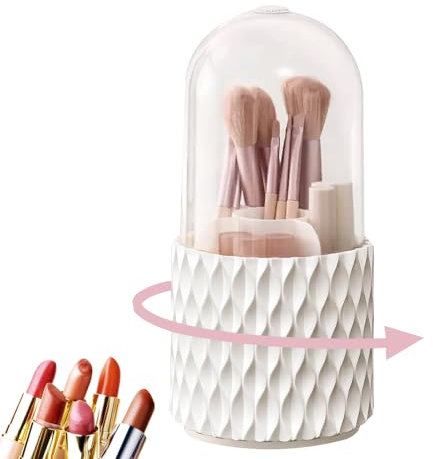 Taasmoog Make Up Organizer 360° Drehbarer, Make-up-Pinselhalter, Make up Pinsel Aufbewahrung 5 Fächern für Zimmer Decor Schminktisch, Schlafzimmer, Bad