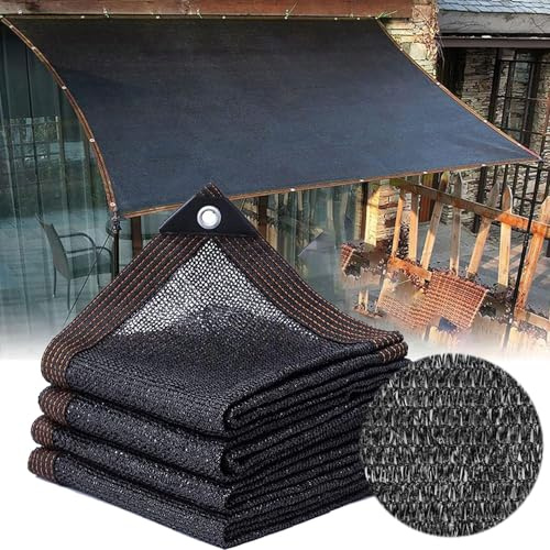 Red de sombra de 4 x 5 m, 90 % con ojales, tela de sombra con ojales, para jardín, pérgola, plantas de patio, invernadero, gallinero