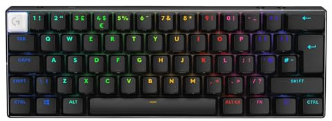 Logitech G PRO X 60 LIGHTSPEED, Tastiera Gaming Wireless, Tastiera Meccanica 60% Ultra Compatta TKL, LIGHTSYNC RGB, Copritasti in PBT Bicomponente, Tattili Optical, Windows PC, QWERTY US INTL - Nero