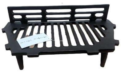 Vintage Decor ® Cast Iron 16 Inch Premium Quality AL Manor Fire Grate with Guard Painted in Black Heat Resistant Finish, Open Fireplace Freestanding 4 Legs Ready to Use