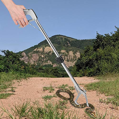 Schlangenhaken, Schlangenzange, Greifer-Reichweitenwerkzeug, Reptilien-Greifer-Werkzeug, Faltbarer Schlangenfänger, Schlangen-Greifer-Werkzeug mit Schloss (100cm)