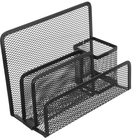 NUOBESTY Metal Mesh File Holder Desktop Organizer Rack for Office Home Paper and Magazine Storage Compact Size